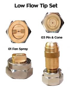 Low Flow Tip Set Brass 03 Pin/Cone, 8001 Fan