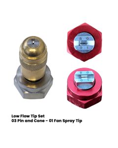 Stainless Steel Low Flow Tip Set 03 Pin/Cone, 8001 Fan