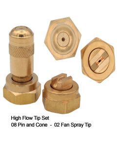 High Flow Tip Set Brass 08 Pin/Cone, 8002 Fan