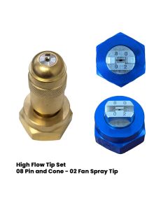 Stainless Steel High Flow Tip Set 08 Pin/Cone, 8002 Fan